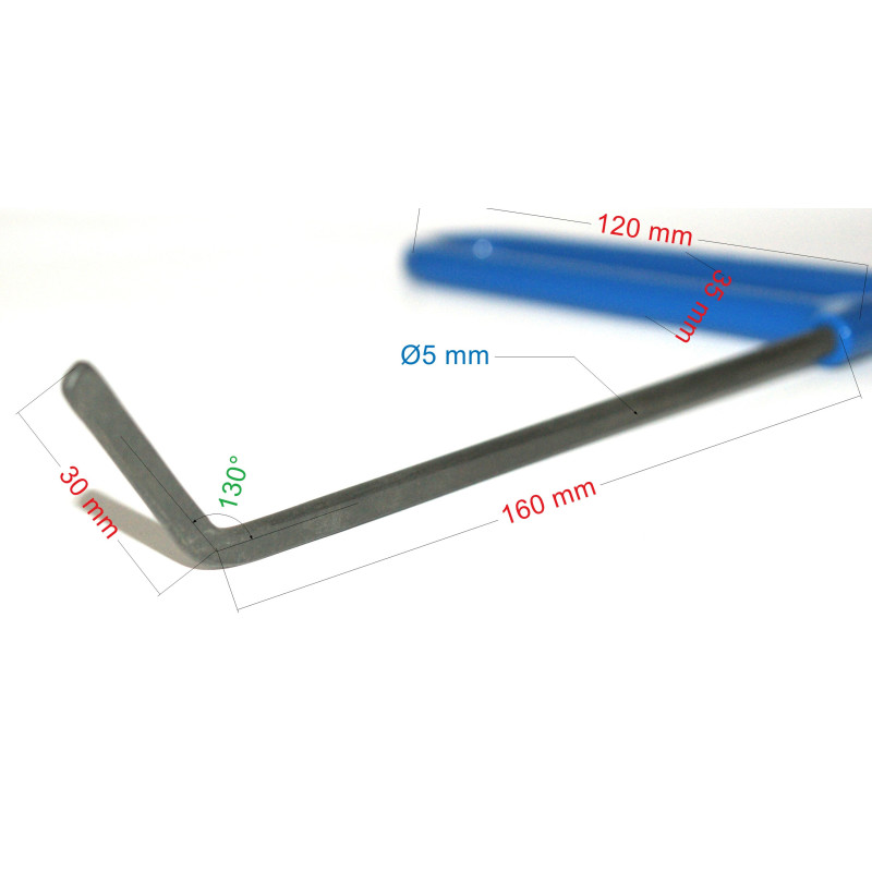 BARRE RETRO DROITE 19xØ5 droit (1/8)